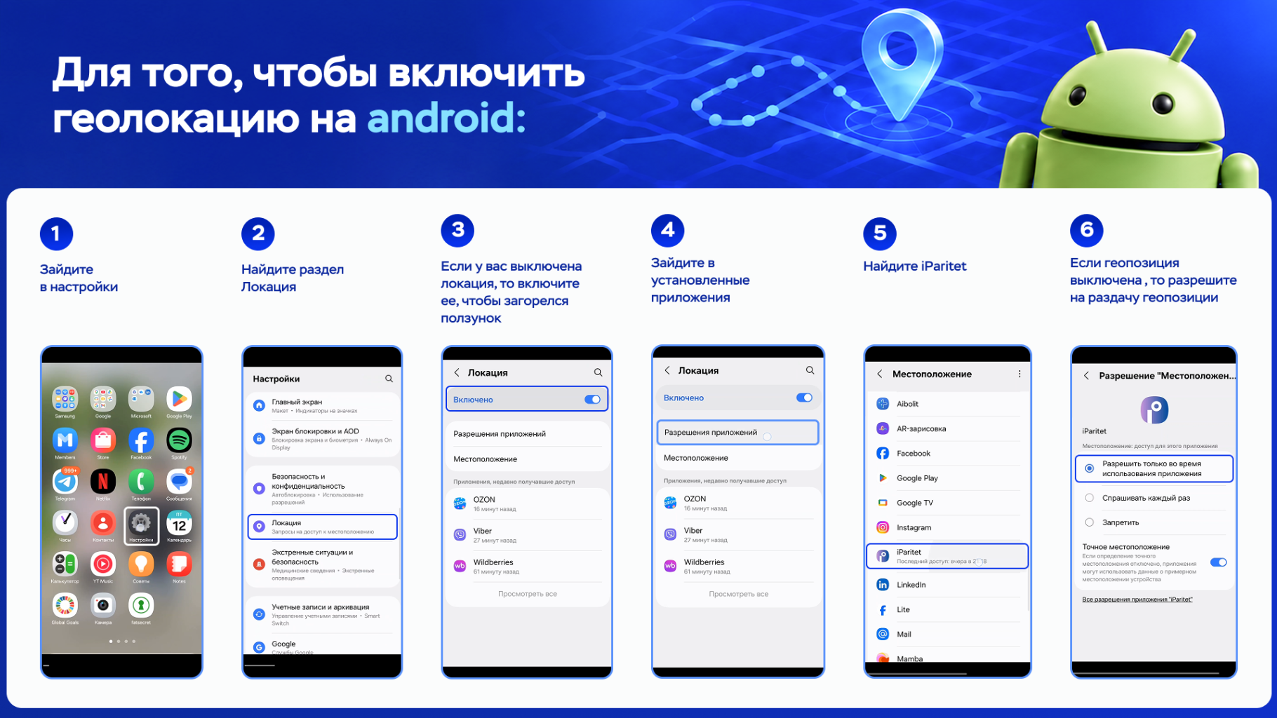 Как включить геолокацию на Android